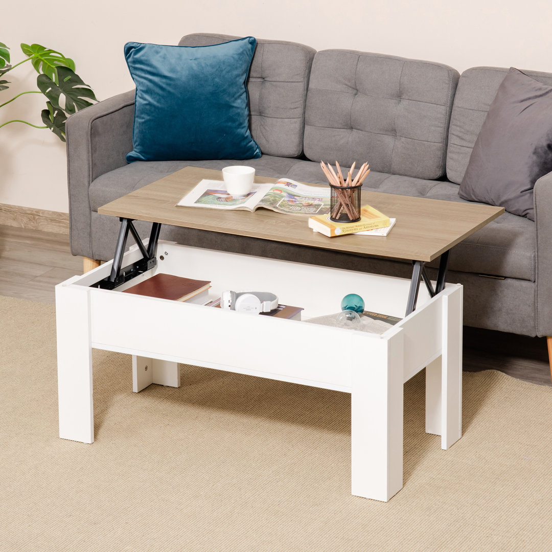 Lift Top Four Leg Coffee Table with Storage