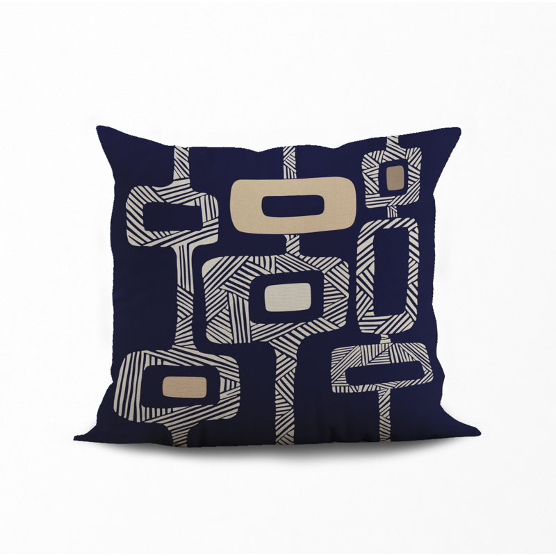 Polyester Throw Square Indoor/Outdoor Pillow Cover & Insert, Beige, 15W" x 15H"