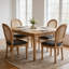 Chaises d'appoint style français en bois massif à dossier en rotin (ensemble de 2)-755742932