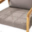 (Ensemble de 2) Fauteuils club d'extérieur en bois d'acacia avec coussins