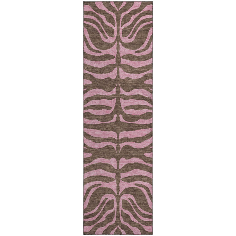 Premium Machine Washable Corum AMF1043 Animal Print Rug, Tapis de couloir 2 pi 3 po x 7 pi 6 po