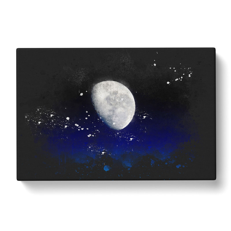 Close up of the Moon - Wrapped Canvas Painting Print, 35cm H x 50cm W x 3cm D