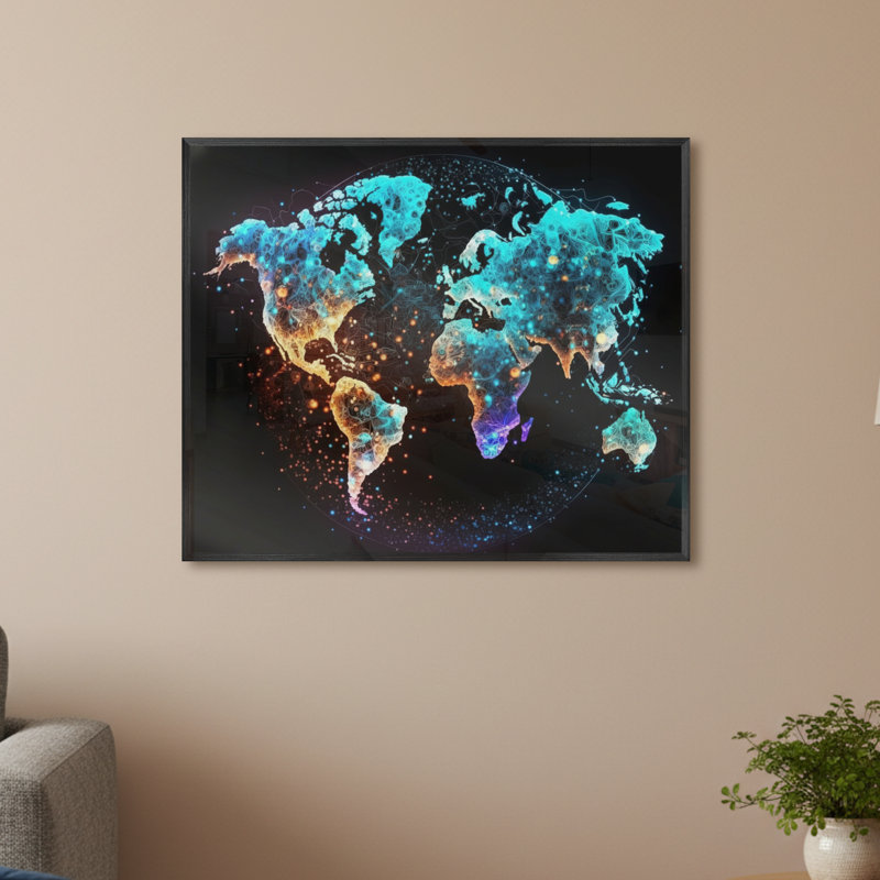 Single Picture Frame LED Illuminated Wall Art Wall Art on Glass / Aluminium, 50 cm H x 60 cm W