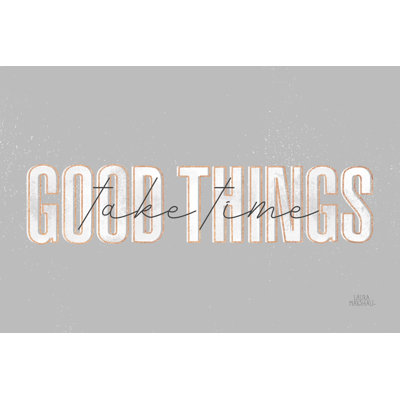 Morning Affirmations III Grey Horizontal by Laura Marshall - Wrapped Canvas Print