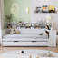 Lit de jour en bois avec tablettes de rangement, lit multifonctionnel avec lit gigogne et bureau -1404480920-1404480921