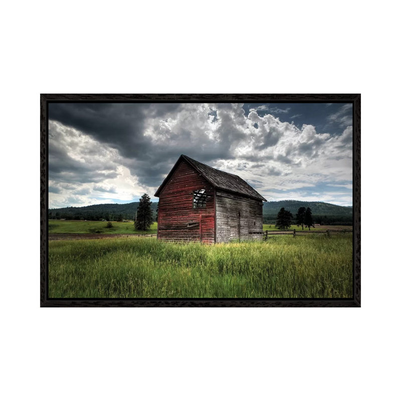 Montana Barn I - Print on Canvas, 66.04 cm H x 45.72 cm W, Black Framed