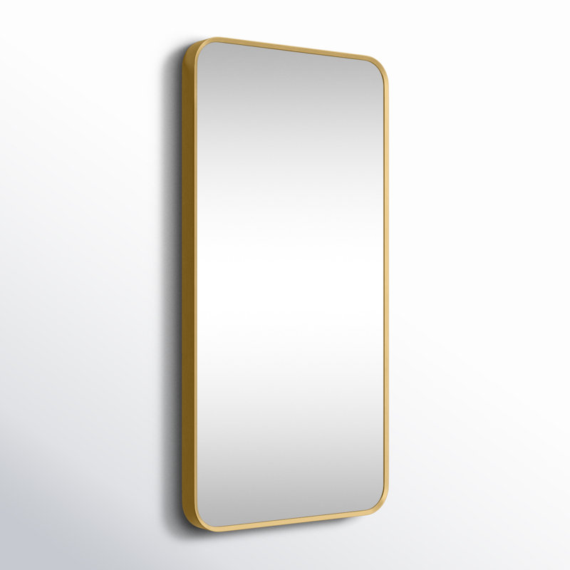 Markhai Aluminium Rectangle Mirror, 36'' x 18'', Brushed Gold