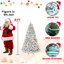 Arbre de Noël floqué avec lumières Ul colorées et pommes de pin naturelles - pointes en PVC enneigées, branches articulées, support en métal stable, installation facile-711708691
