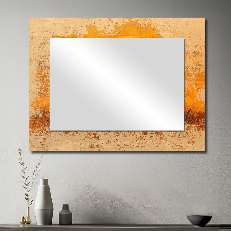 Sunset Elephant In The Golden Desert I - Elephant Animal Wall Mirror Art - Printed On Metal, 30" x 40"