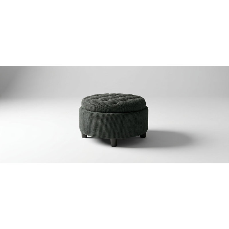Repose-pieds rond avec plateau de rangement amovible, repose-pieds multifonctionnel et table d'appoint avec compartiment dissimulé pour le salon ou la chambre à coucher
