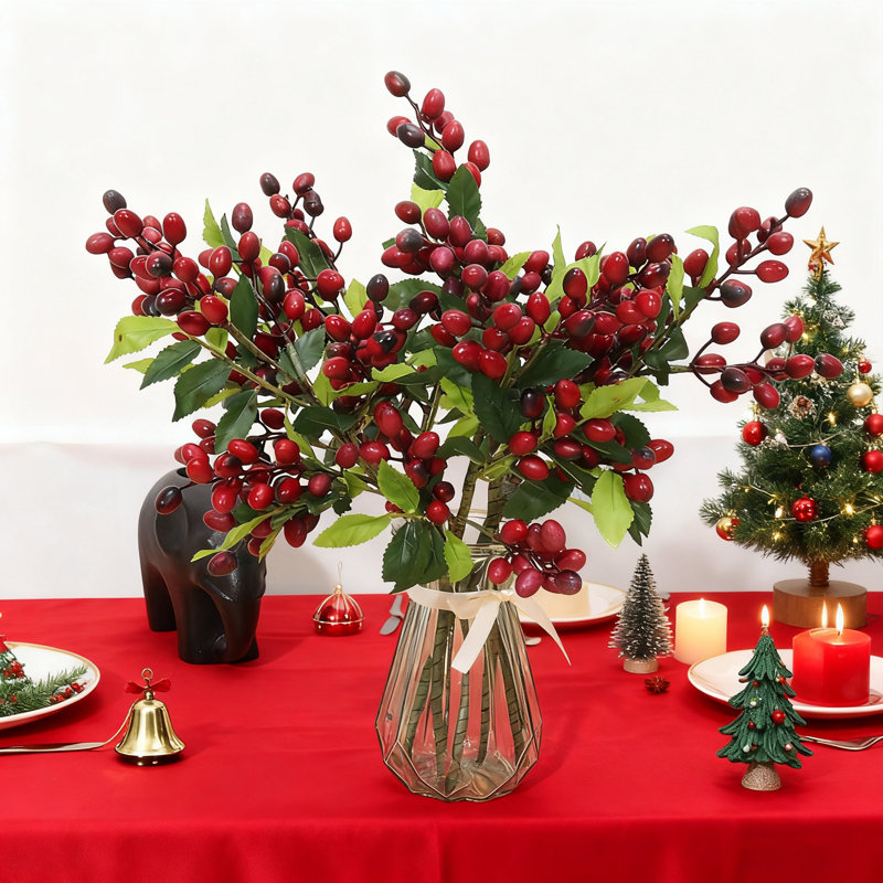 5 branches de baies simulées, baies simulées mauve clair, décoration de Noël, décoration de table de mariage, cadeaux pour la maison, cadeaux des Fêtes