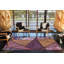 Purple-Orange Toned Geometric Triangle Patterned Modern Decorative Rug-110492121