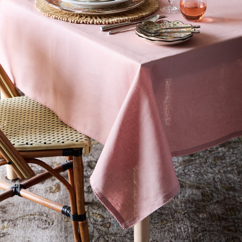 Berry Scallop 60" X 120" Tablecloth, Pink