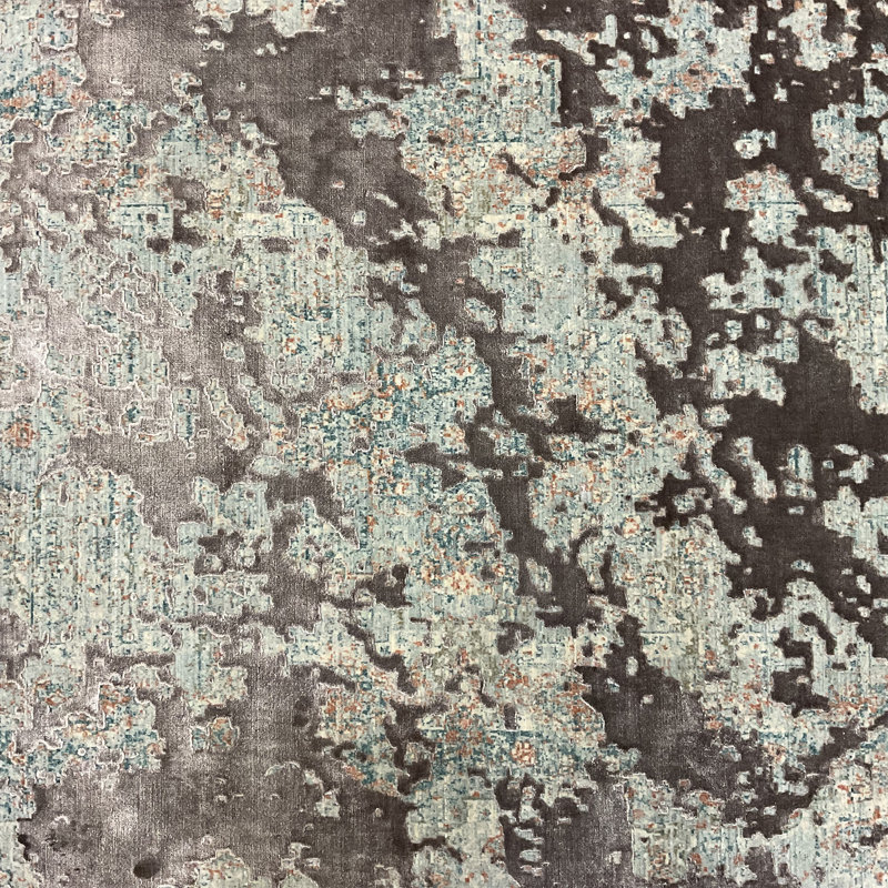 Tapis turc en laine et en soie à motif moderne effacé Williston Forge