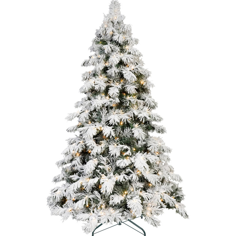 Arbre de Noël en forme d'épouvantail de 8 pi avec 470 lumières chaudes, 1242 branches à mémoire de forme, poteau électrique et structure à charnières pour une installation facile