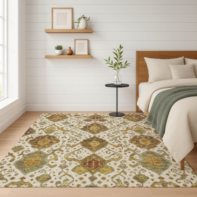 Tapis de qualité supérieure lavable à la machine Mayfield Global, Ivoire ivoire, 10 pi x 14 pi