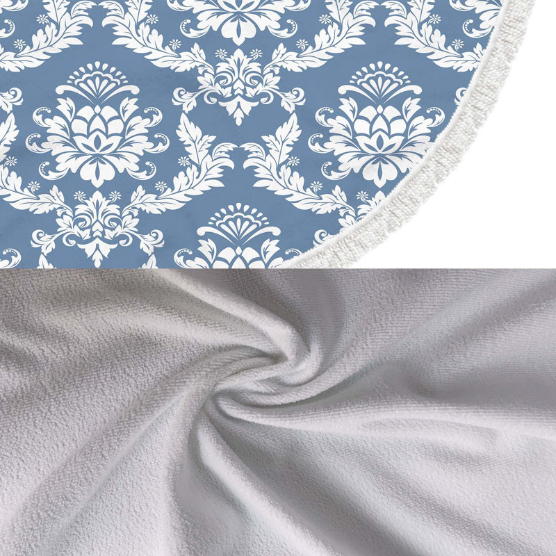 Serviette de plage ronde en microfibre à imprimé super coloré, C