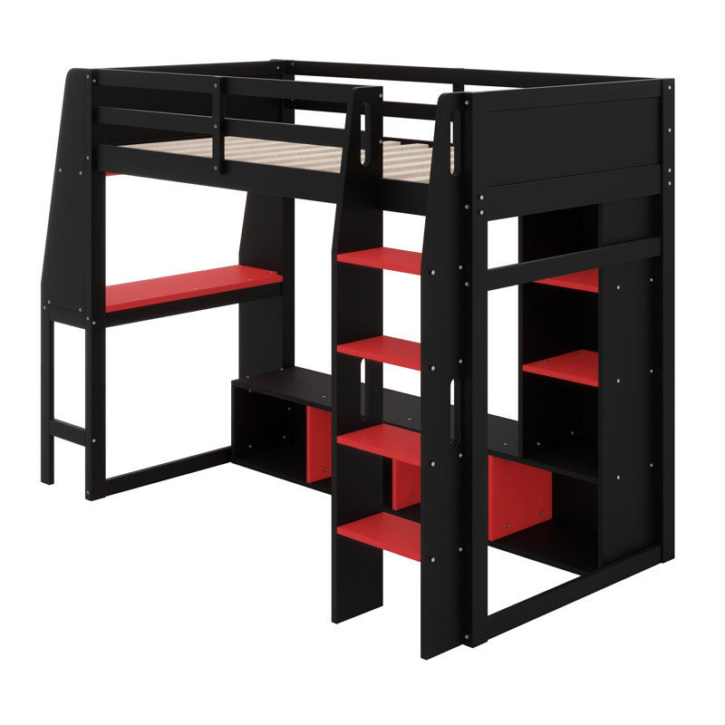 Lit mezzanine avec bureau Gaming