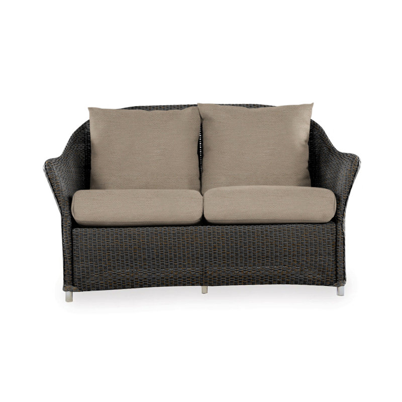 Weekend Retreat Outdoor 2 - Seat Loveseat, Canvas Black Sunbrella® Canvas, Mink