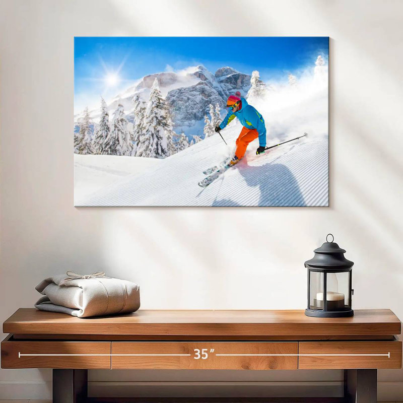 Sireci Snow Mountain Ski, 16" H x 24" W