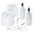 22.5in White Modern Bubble Ceramic Table Lamps with White Shades