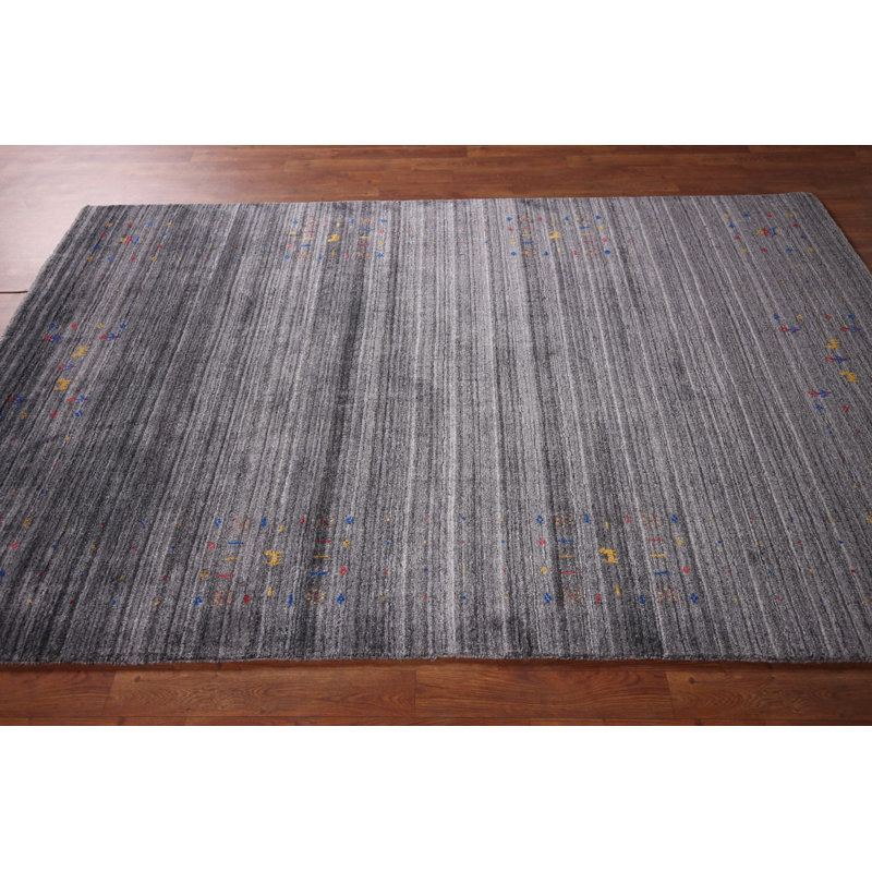 Tapis tribal à rayures Gabbeh 5 x 8