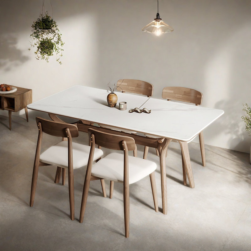 Small rectangular family dining table, 29.52"H x 55.11"L x 31.49"W