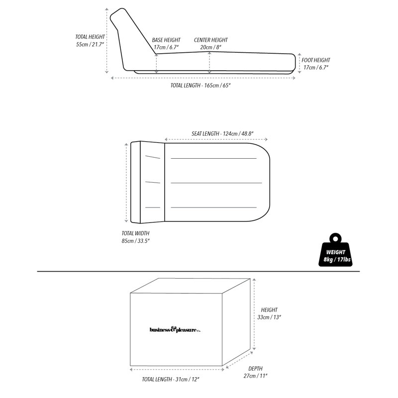 Pool Lounger, Black/White