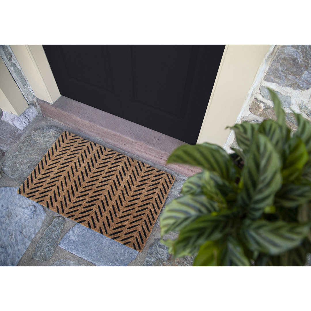 Fishbone Coir Doormat Entryways Mat 
