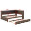 Lit de jour double avec tablettes, DEL et lit gigogne-676071766