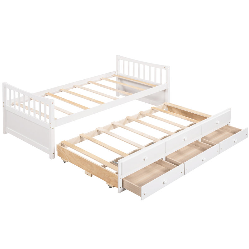 White Twin Daybed With Trundle And Drawers - Maximize Storage For A Chic Bedroom