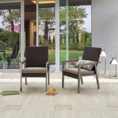 Chaise de terrasse avec coussin Bertolde