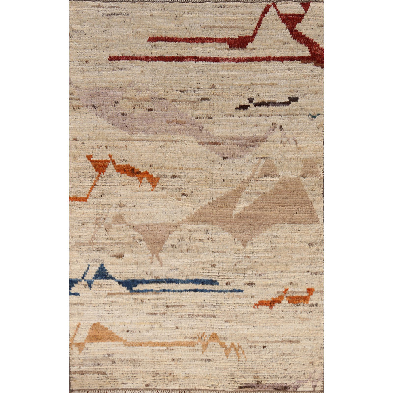 Tapis oriental marocain en laine fait à la main 4 x 6