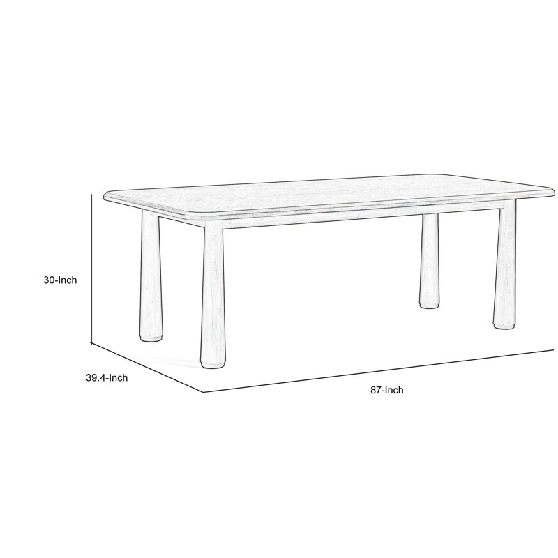 Table de salle à manger Meridian, Brun naturel, H 30 po x l 39,4 po x L 87 po 