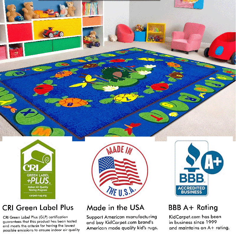 Turtle Circle Time Area Rug, Rectangle 6' x 8'6"