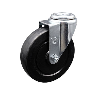 Rubber Wheel Swivel Bolt Hole Caster