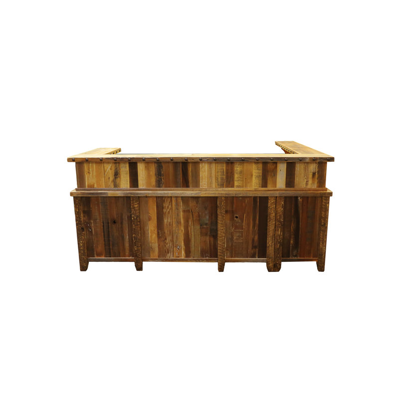 Naithen L-Shaped Wood Reception Desk with Filing Cabinet