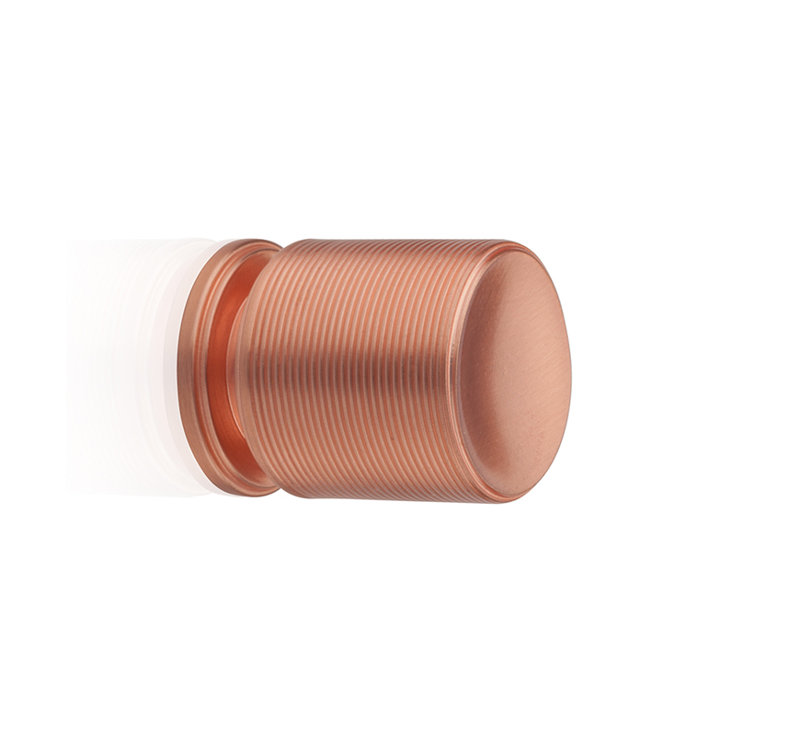 Monaco Cylindrical Knob, 0.75" H x 0.74" W x 0.74" D, Brush Brass/Black