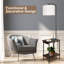 Walnut Finish Floor Lamp With Integrated Table, Drawer, USB Ports, And Remote Control, 4 Colour Temperatures