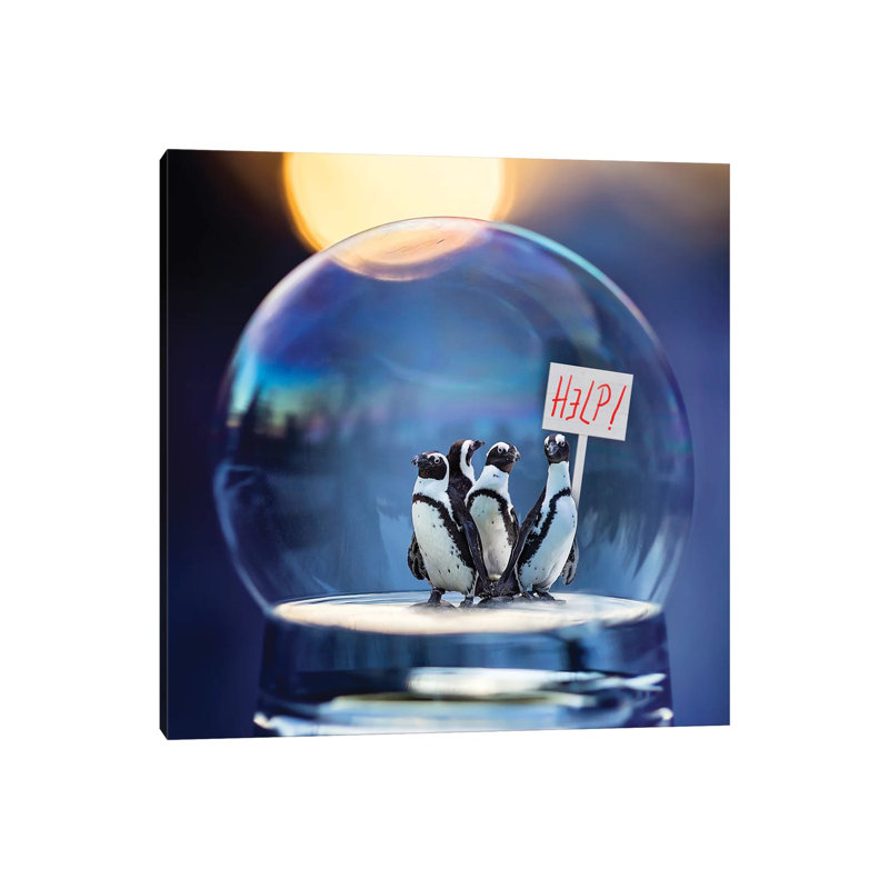 Penguins Help by Karen Burke - Wrapped Canvas Print, 30.48cm H x 30.48cm W x 1.91cm D