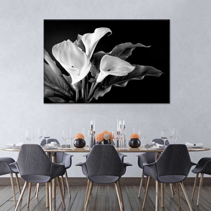 «Noir Calla Lilies», reproduction sur toile, L 32 po x H 48 po