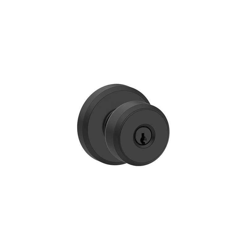 Bowery Keyed Entry Knob with Greyson Trim, Matte Black