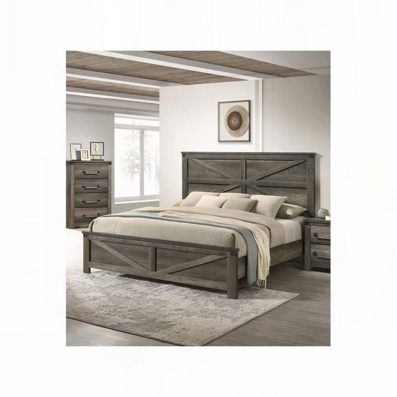 Rustic Wood Platform Bed