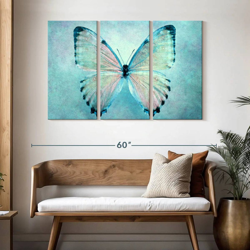 Brampt Delicate Blue Butterfly, 32" H x 50" W