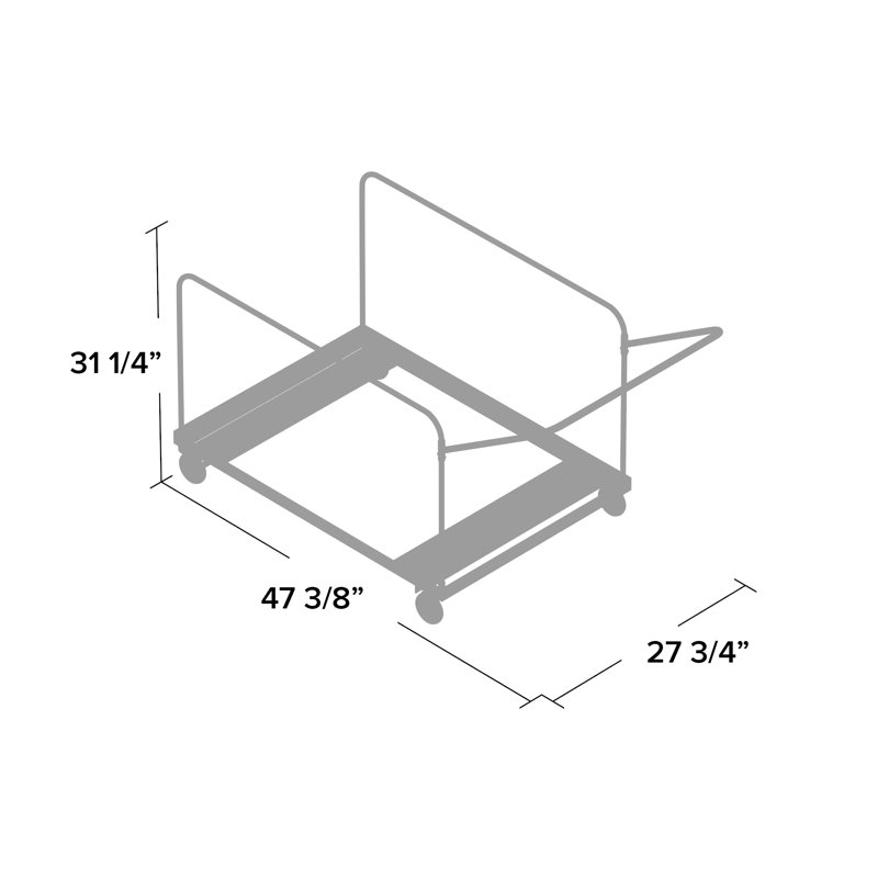 Brown Folding Dolly with Tubular Steel for Tables