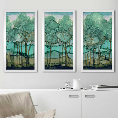 Green Tree Grove by Elizabeth Medley - 3 Piece Single Picture Frame Multi-Piece Image