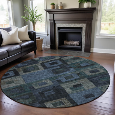 Premium Machine Washable Ducote AMF1142 Geometric Rug