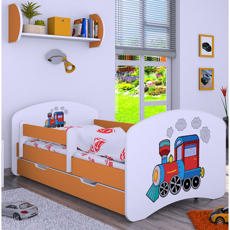 Manzanares Cabin Bed Themed Beds with Storage Included, Orange