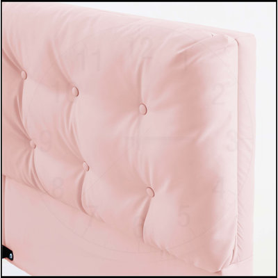 Cadre de lit flottant pour grand lit avec lumières DEL, tête de lit capitonnée, facile à assembler, aucun sommier tapissier requis, rose