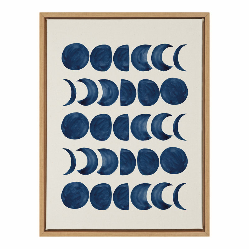 «901 Moon Phases» par Teju Reval, reproduction d'art sur toile encadrée, Cadre naturel, H 24 po x l 18 po x P 1,62 po